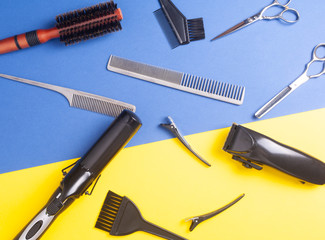 Barber haircuts and beauty salons banners flyers card template Inspired by fashion professional hairdresser tools