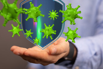 Virus Covid 19-NCP. nCoV denoted is single-stranded protection virus..