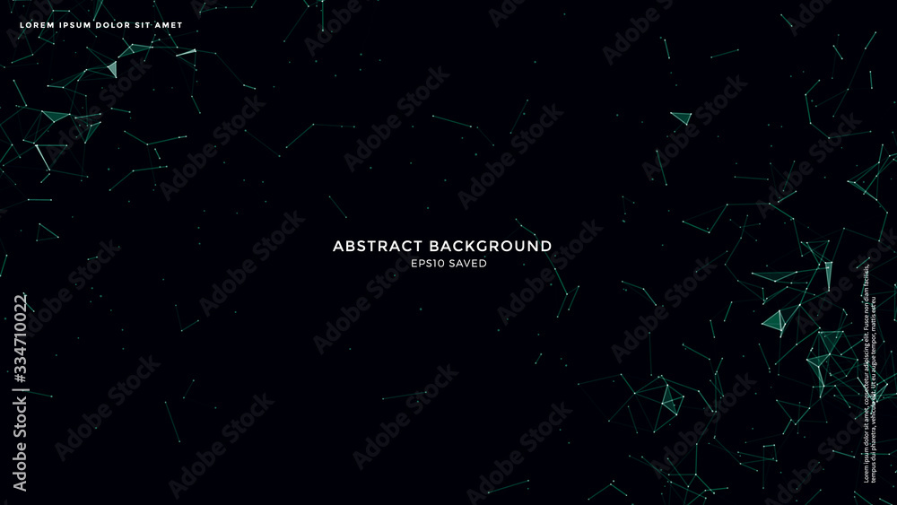 Wall mural digital, communication and technology background with lines and dots. network connection.