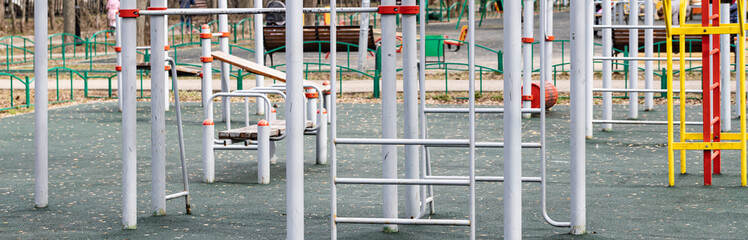 Fototapeta na wymiar Empty children's playground with no children