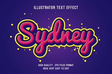 Editable text effect - Red sydney modern sticker