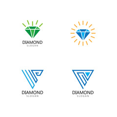Diamond  jewelry Logo Template vector icon illustration design