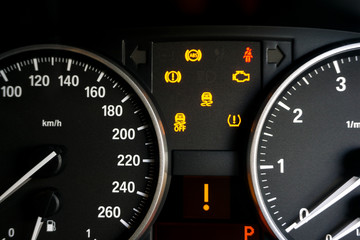 Car Dashboard Light symbols background.