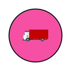 small delivery truck on white background, vector