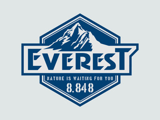 Vector logo of Mount Everest, himalayas, Nepal