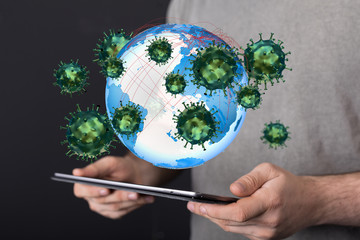 virus. Novel, people  Concept  quarantine.