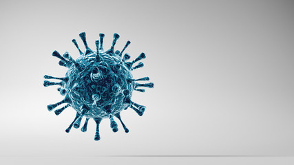 Wirus koronowy - koncepcja mikrobiologii i wirusologii - renderowania 3d - obrazy, fototapety, plakaty