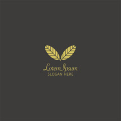 Pine branch modern logo design template