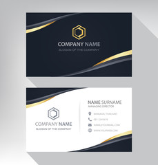 Luxury and modern. vector business card template. design black gold white