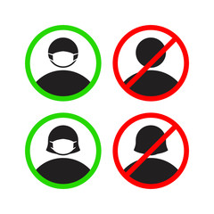 Please use the facial nose mask mark. Symbols can be used during a virus pandemic, such as: coronavirus or covid 19 outbreak and air pollution