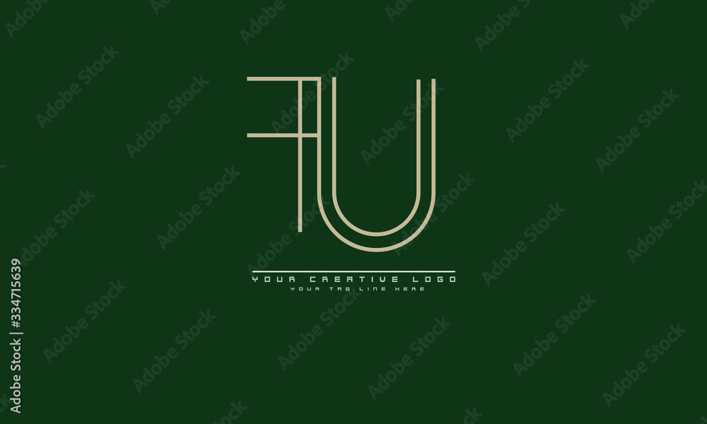 Wall mural fu uf abstract vector logo monogram template