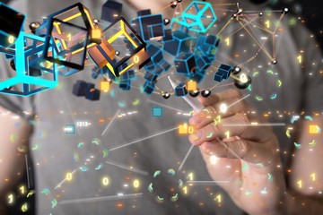 data code binary concept 3d