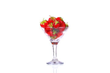 fresh juicy strawberries isolated on white background