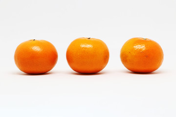Mandarin oranges isolated on white background