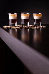 B-52 cocktails on bar counter