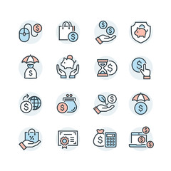 money and finance icon set