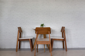 table and chairs in a room