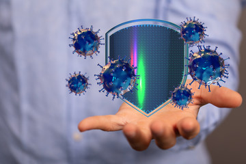 epidemic coronavirus 2019-nCoV 3d protection.