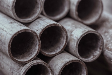 stack of steel pipes