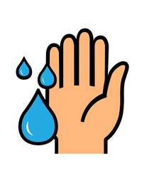 Washing hands vector icon sign wash hands symbol illustration
