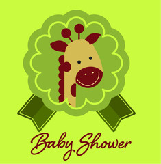 Fototapeta premium vector background - baby shower - giraffe. colorful natural background