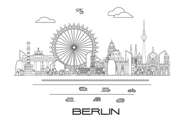 Berlin skyline line art 9