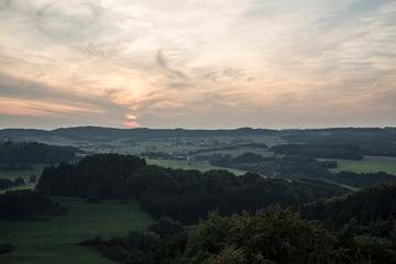360 degree wide view on a german low mountain range