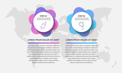 Vector template circle infographics. Business concept with 2 options and parts. Two steps for diagrams, flowchart, timeline. Abstract path step by step