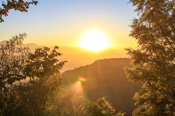 sunset in the mountains