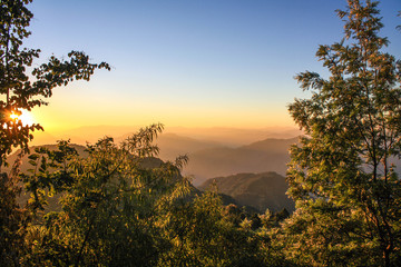 sunset in the mountains