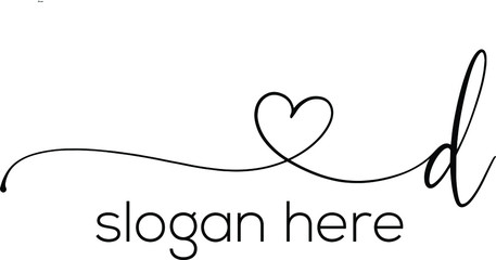 letter D logo vector signature design