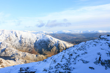 snow covered mountains