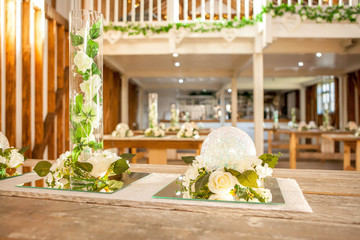 wedding bouquet on the table