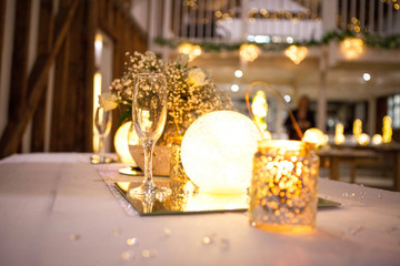Fototapeta na wymiar golden wedding candles