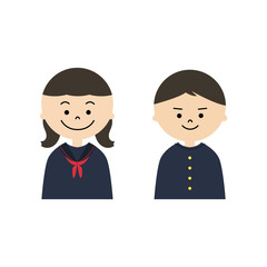 学生　男女　上半身