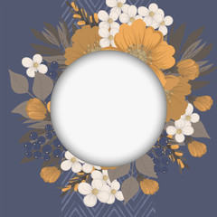 Flower border drawing - yellow frame