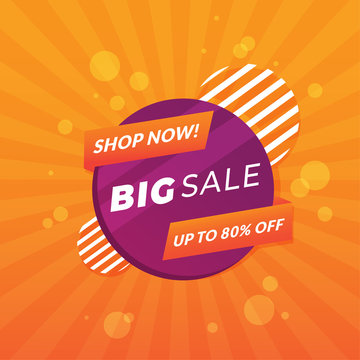 Big sale discount banner template promotion. Easy to edit and customize. Vector shape