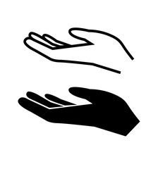 Outstretched hand vector illustration flat design isolated on white background gesture hands palms demonstrations