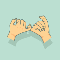 hand Pinky promise  vector concept