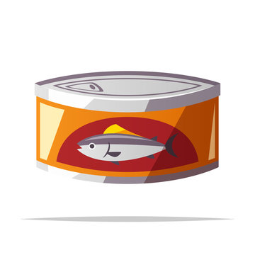 recommend clip art: Can of tuna vector isolated illustration