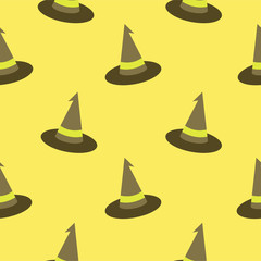 Fototapeta premium witch hat seamless pattern, Halloween vector seamless pattern with witch hats For print, cover, gift wrapping.