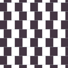 The café wall illusion. The parallel straight dividing lines between staggered rows with alternating black and white 