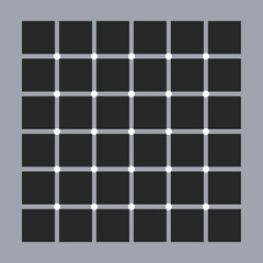 Scintillating grid illusion. Dark dots seem to appear and disappear rapidly at random intersections.