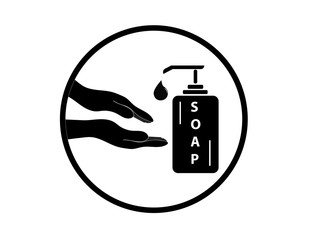 Vector icon of washing hands. Hands and we are dealing with a white background. The medicine.