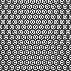 Abstract seamless hexagons pattern. Modern stylish texture. Small hexagons. Repeating geometric tiles with triple elements. Vector monochrome background.