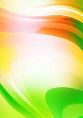 Fluid abstract background with colorful gradient. 2D illustration of modern movement.