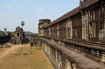 Fototapeta na wymiar visiting Angkor Wat Ruins, Siem Reap, Cambodia