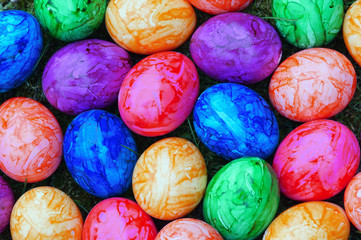 colorful easter eggs, image filling
