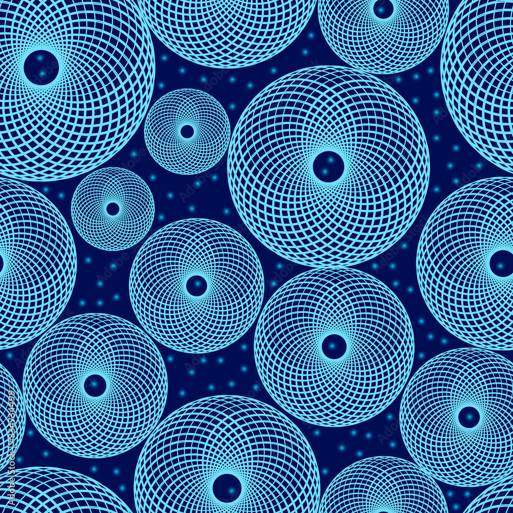 Poster geometric seamless pattern with abstract circles. vector illustration