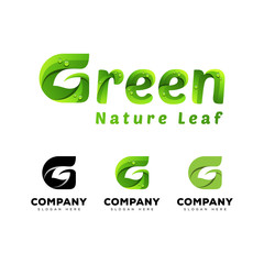 green nature leaf logotype vector template